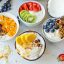 A bowl of fruit and Greek yogurt